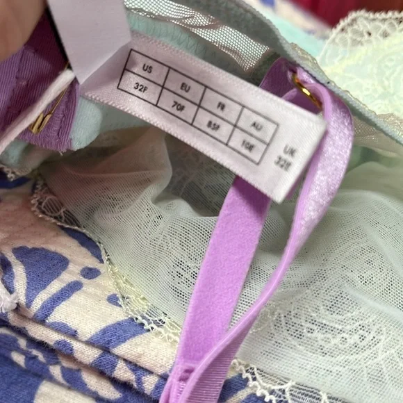 Anthropologie Dora Larsen 36 E Colorful Lace Bra New with tags - Picture 10 of 10